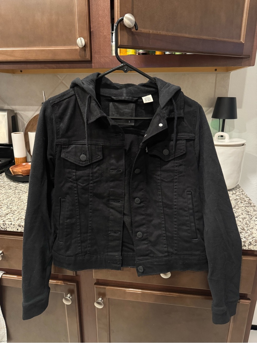 Levi's Black Hooded Jacket Sz Small